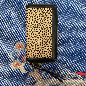 BNWOB Stella Dot Covet Leather Calf Leopard Wallet